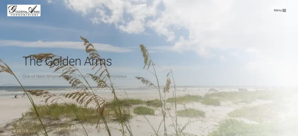 5 of the Best Condo Websites to Inspire Your Own 6 golden arms condo websites screenshot of their homepage