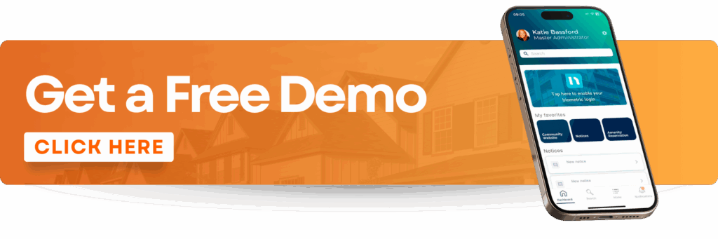 The 3 Rs of HOA Maintenance: Responsibilities, Risks & Recommendations 5 A banner with the writing ''Get a Free Demo'' and ''Click Here'', with an image of a cellphone on the right side.