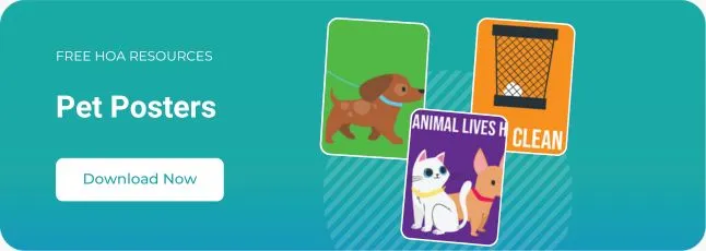 Pets - Do you Love or Hate Them? 5 Basic HOA Pet Rules 3 Pet Posters