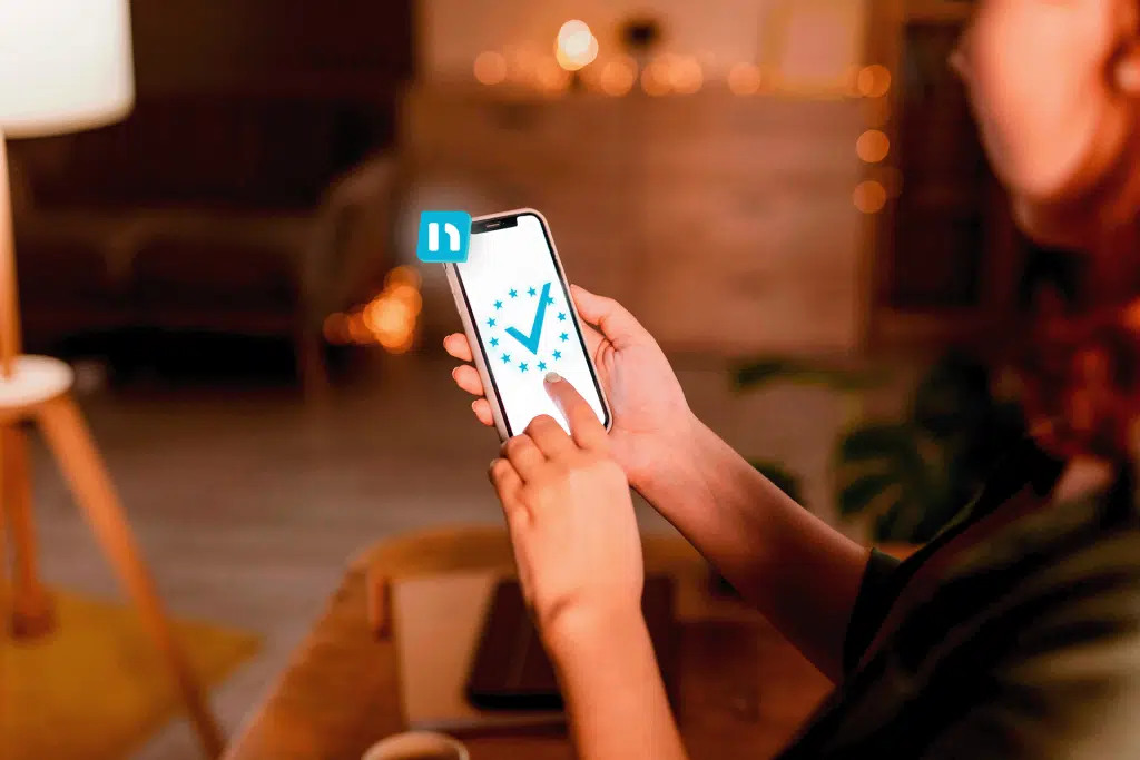 Board Elections Made Simple: Discover Our New Electronic Voting Feature 1 Woman Electronic Voting for Board Elections in a HOA or Condo through her phone